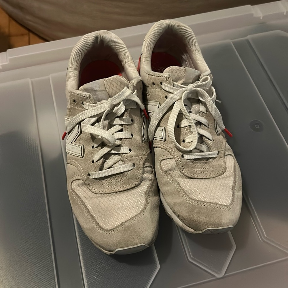 Cream New Balance sneakers
